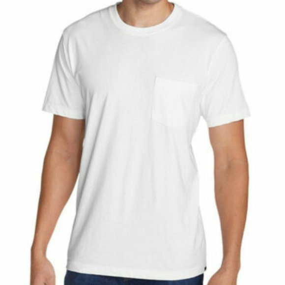 NWT Men's White EDDIE BAUER Pocket Tee Shirt - Picture 1 of 1